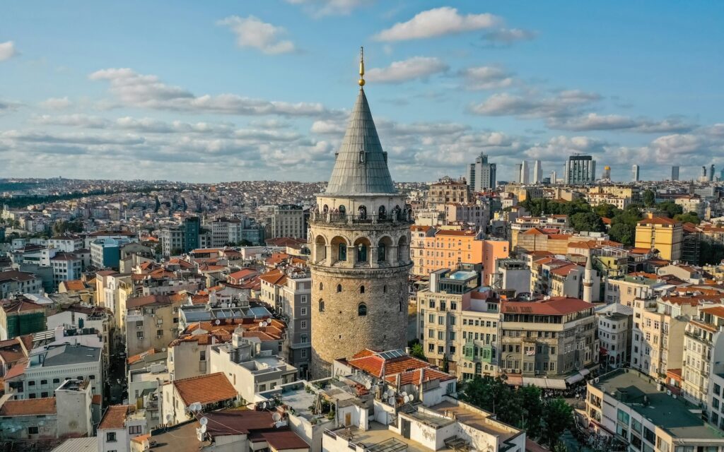 Aerial view of Galata tower