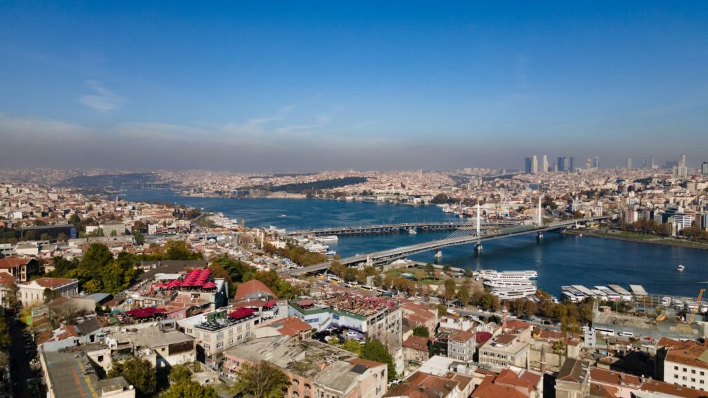 Aerial view of the Bosphorus Strait