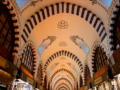 Istanbul, Turkey - 2022: the Egyptian Bazaar or Misir Carsisi in Istanbul.