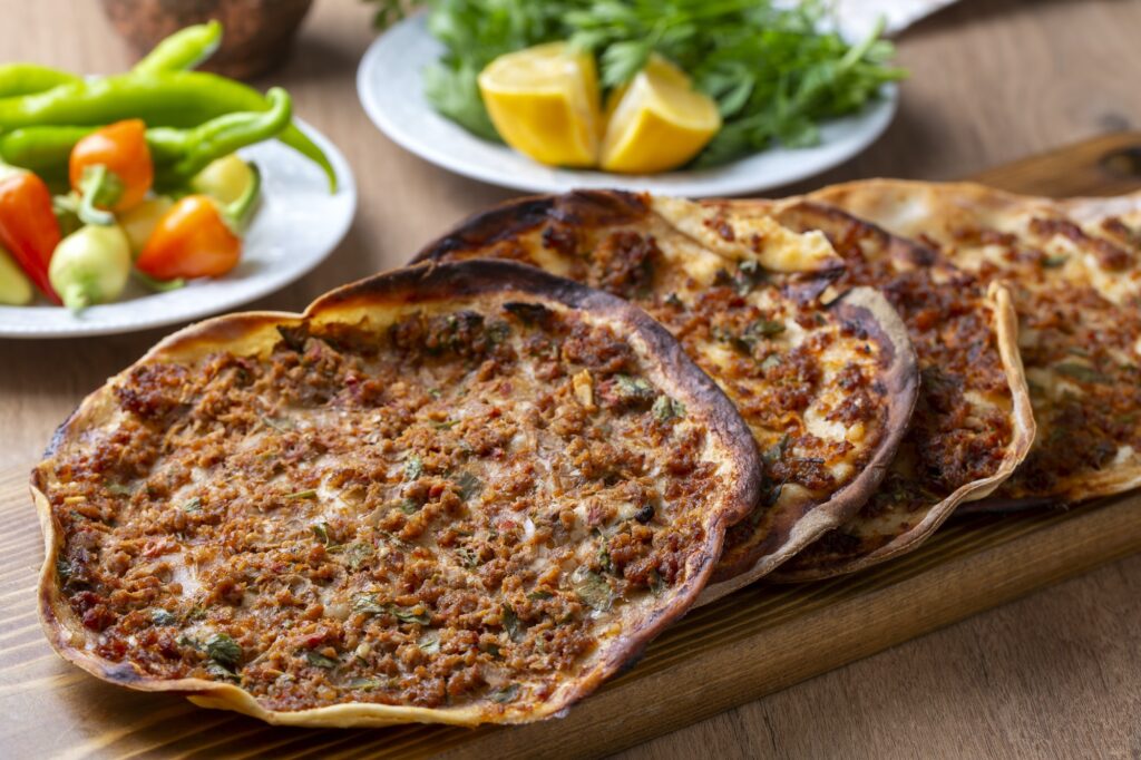 Turkish mini pizza Lahmacun, Adana lahmacun